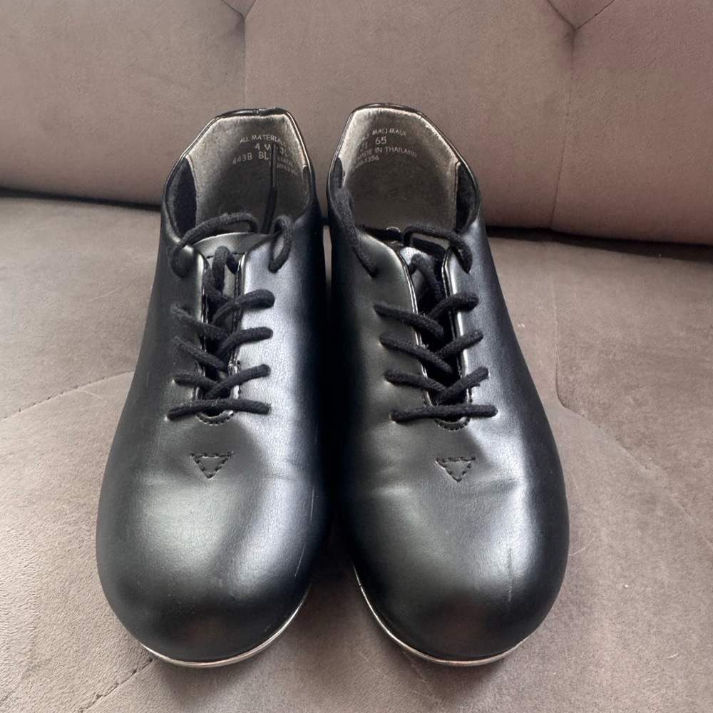 Capezio tic tap toe tap shoes Oxford lace up black size 4 rn #63356 - Picture 2 of 11